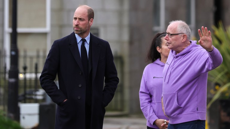 Prince WIlliam is given a tour of Aberdeen by former Big Issue vendor Angus