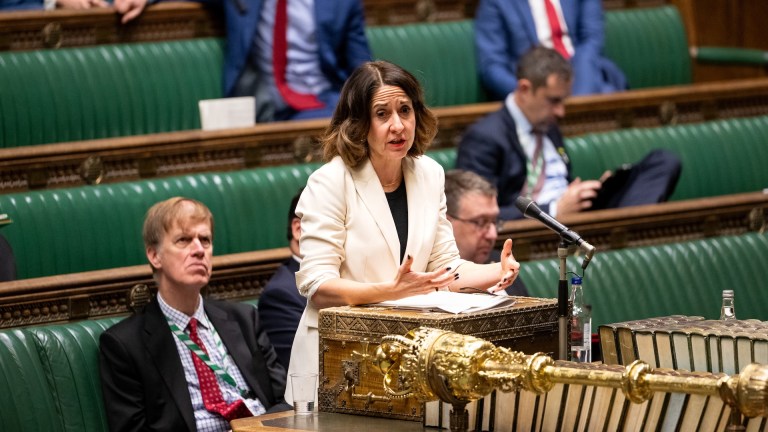 Work and pensions secretary Liz Kendall speaking in parliament